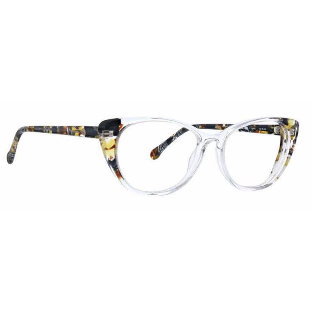 NEW Trina Turk Lyana in Crystal Animal Print Clear Cay eye Glasses